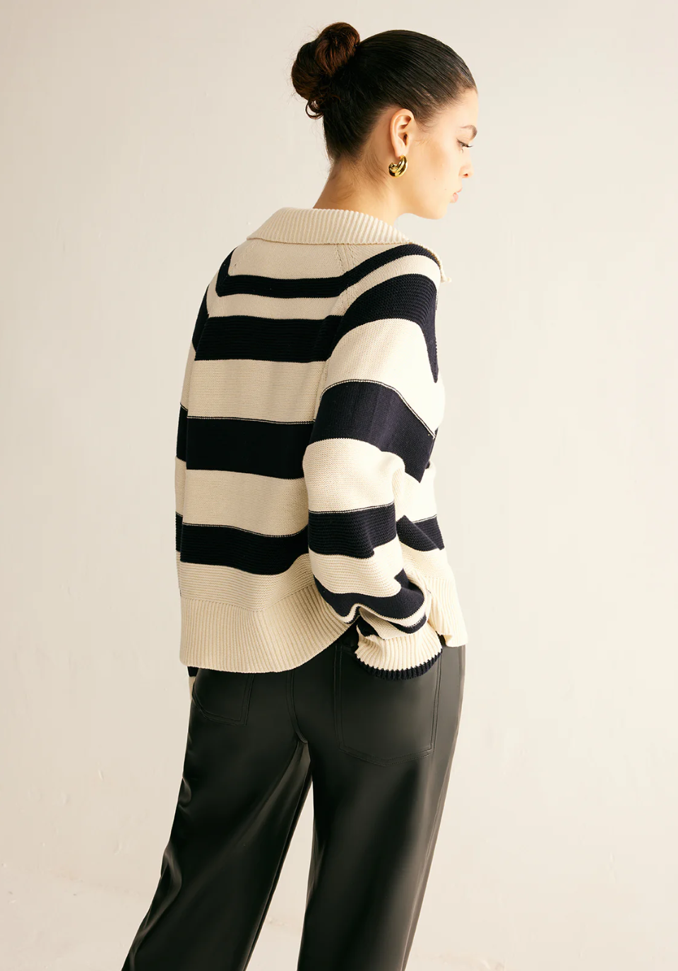 Striped Polo Sweater